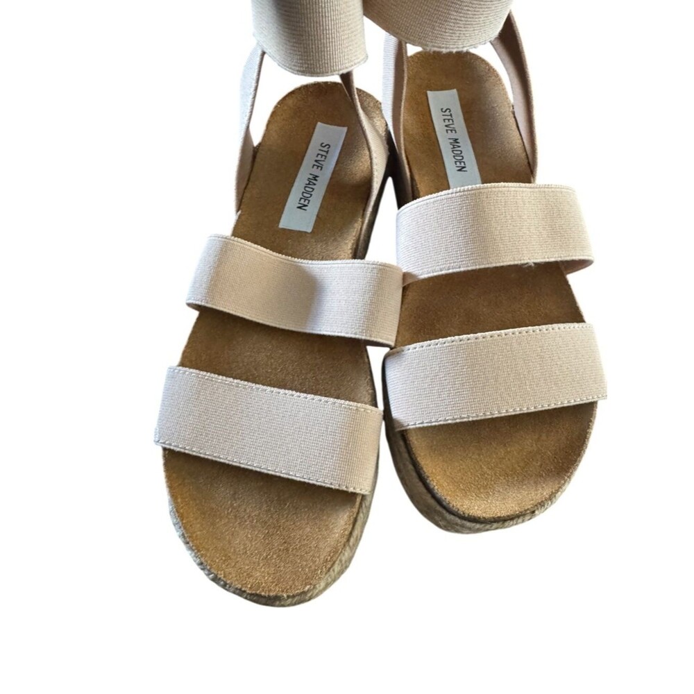 Steve Madden Women's Kimmie Blush Nude Espadrille Platform Sandals Size 7 NWOB - Picture 12 of 13